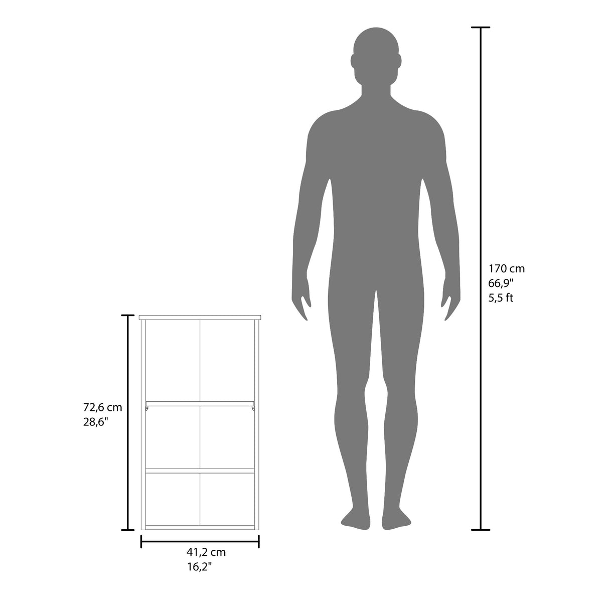 Gabinete de Baño Blanco 41.2x72.6cm Rectangular Sin Espejo - Gabinetes de Baño | Bylmo