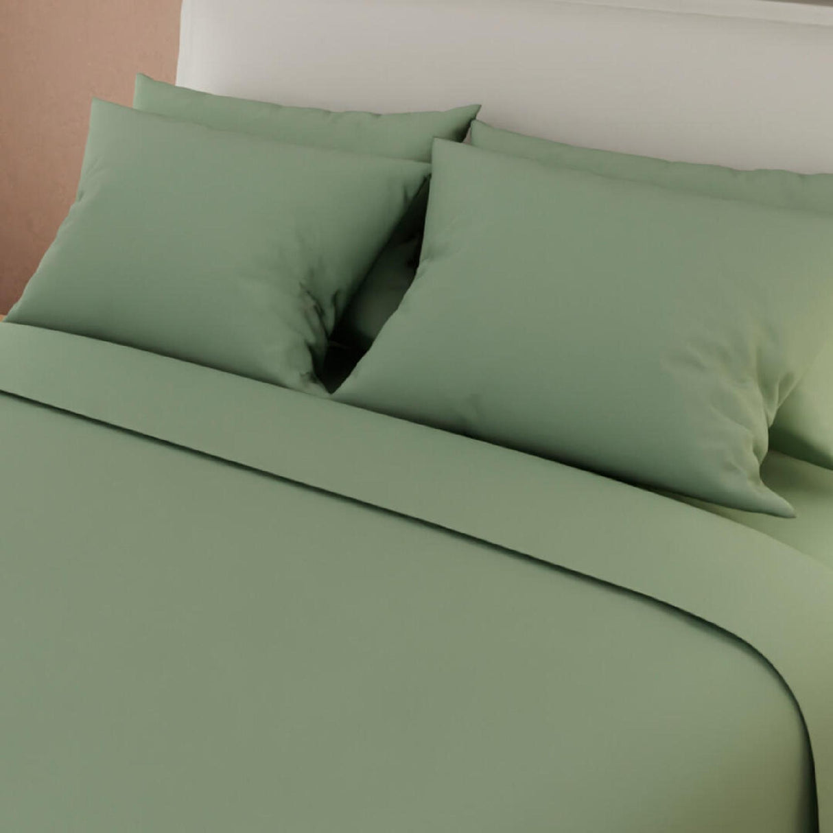 Juego de Sabanas Basic Verde Claro Moderno 140x190 4 Piezas - Sabanas | Bylmo