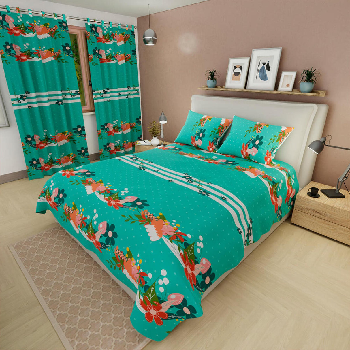 Juego de Sabanas Basic Verde Moderno para Cama Doble 140x190cm - Sabanas | Bylmo