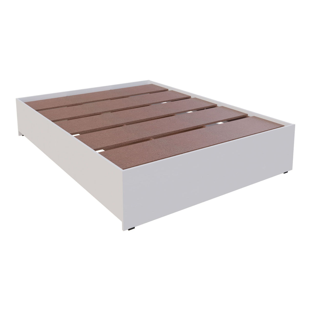 Cama Chicago Blanco Para Cama Doble 140 X 190 Con Cabecero y Almacenamiento - Camas | Bylmo