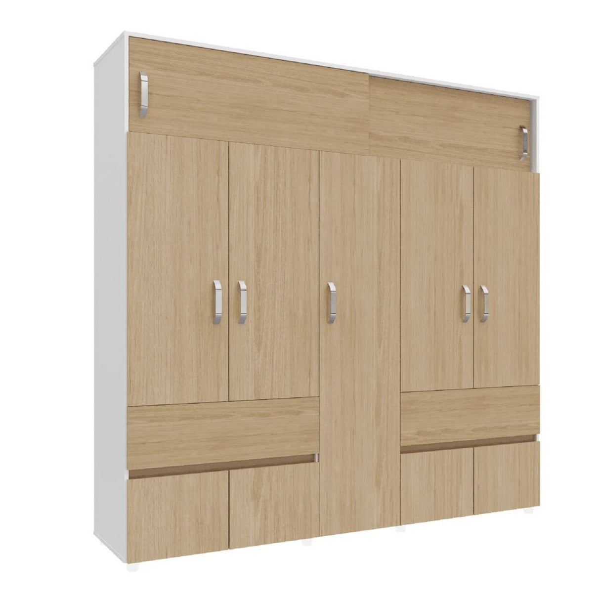 Closet Bari Rovere y Blanco 200x200cm Con Tres Cajones - Closets | Bylmo