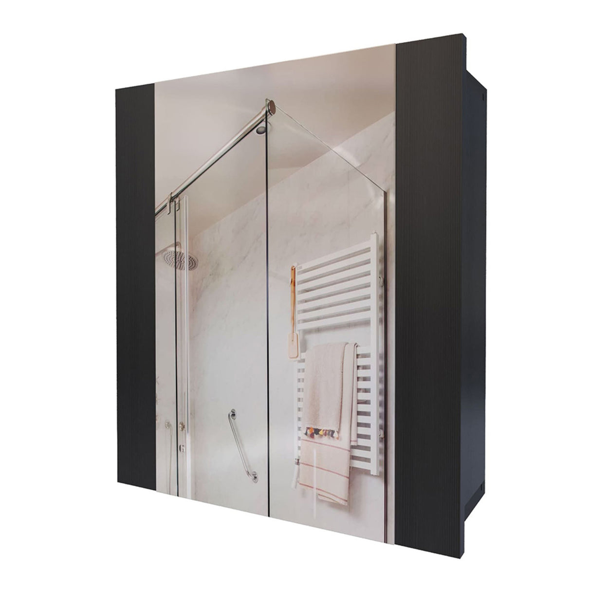 Gabinete de Baño Niki Wengue 43x48cm Rectangular Con Espejo - GABINETES DE BANHO | Bylmo