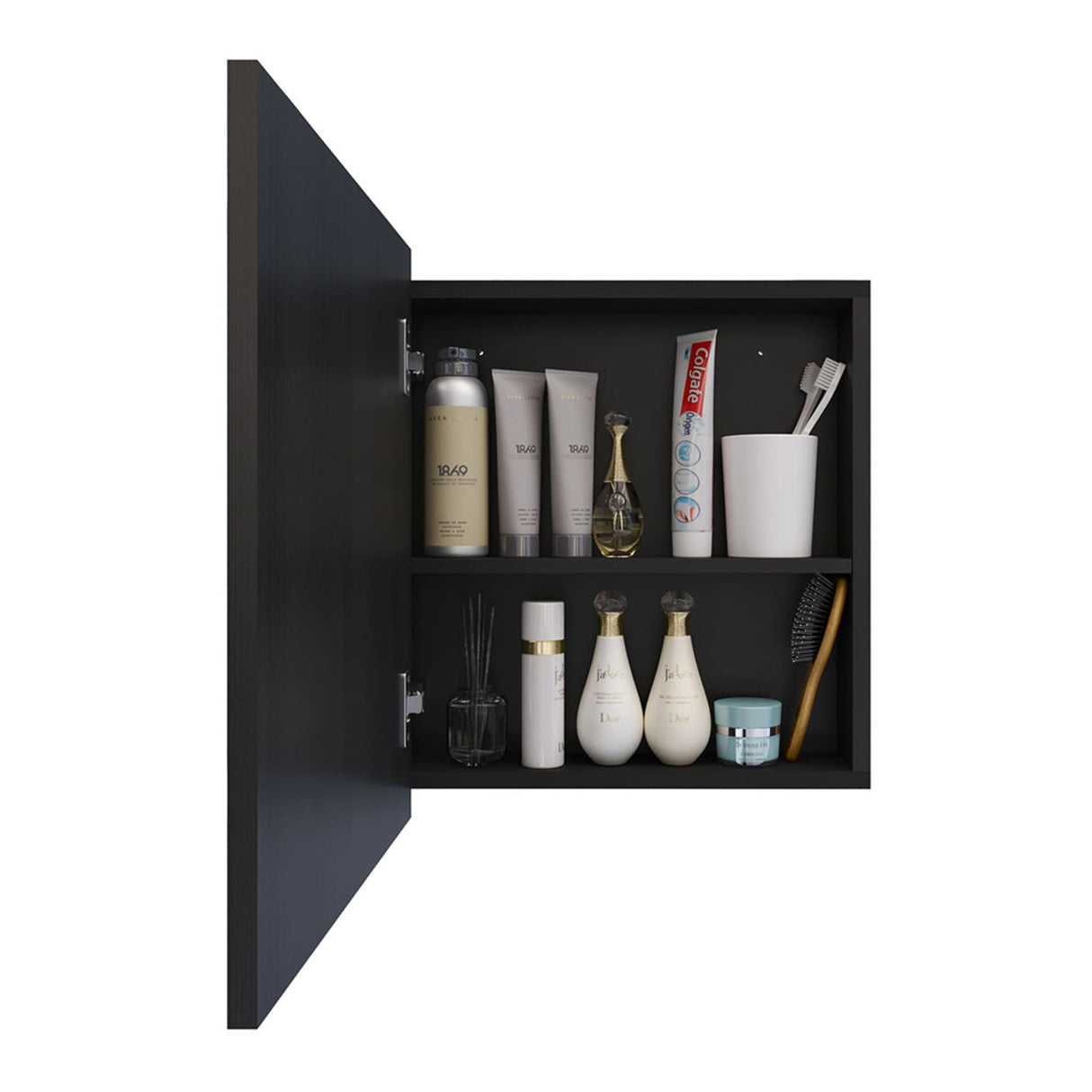 Gabinete de Baño Niki Wengue 43x48cm Rectangular Con Espejo - GABINETES DE BANHO | Bylmo