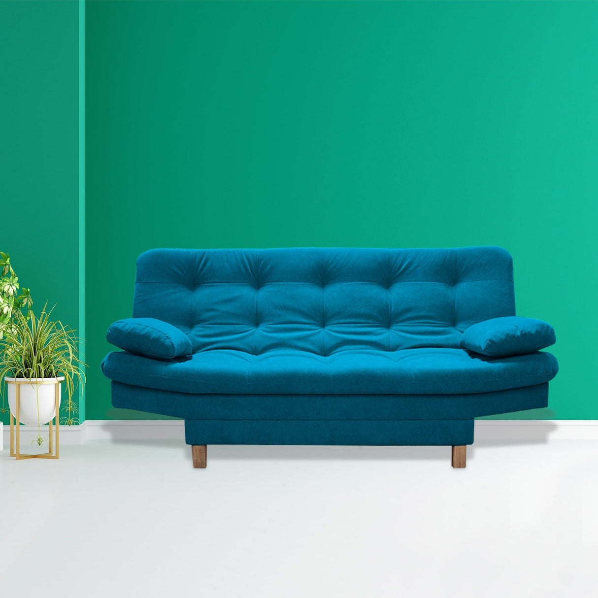 Sofá Cama Bakers Turquesa 185x95cm De Tres Puestos Reclinable con Patas - Sofas y Poltronas | Bylmo