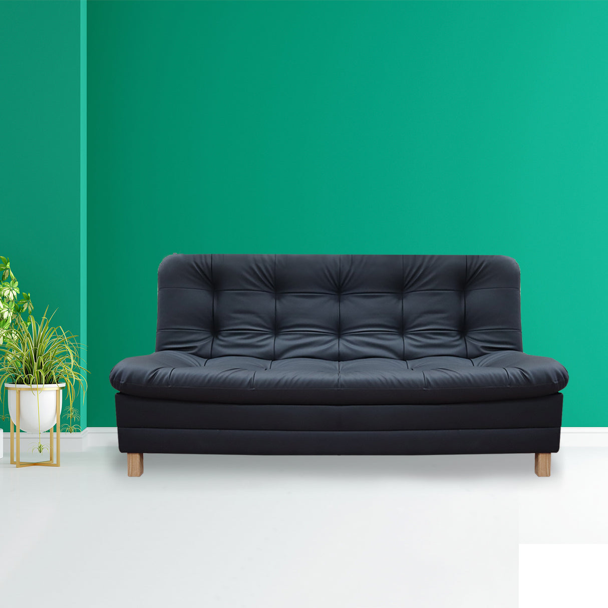 Sofá Cama Zeink Negro 185x95cm De Tres Puestos Reclinable con Patas - Sofas y Poltronas | Bylmo