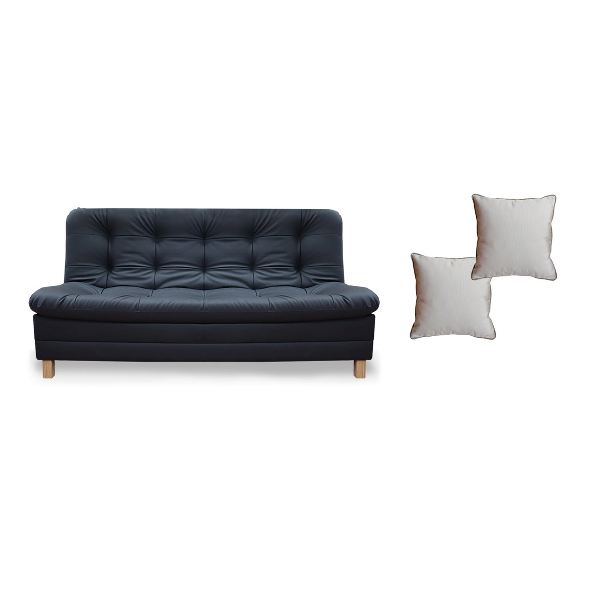 Sofá Cama Zeink Negro 185x95cm De Tres Puestos Reclinable con Patas - Sofas y Poltronas | Bylmo