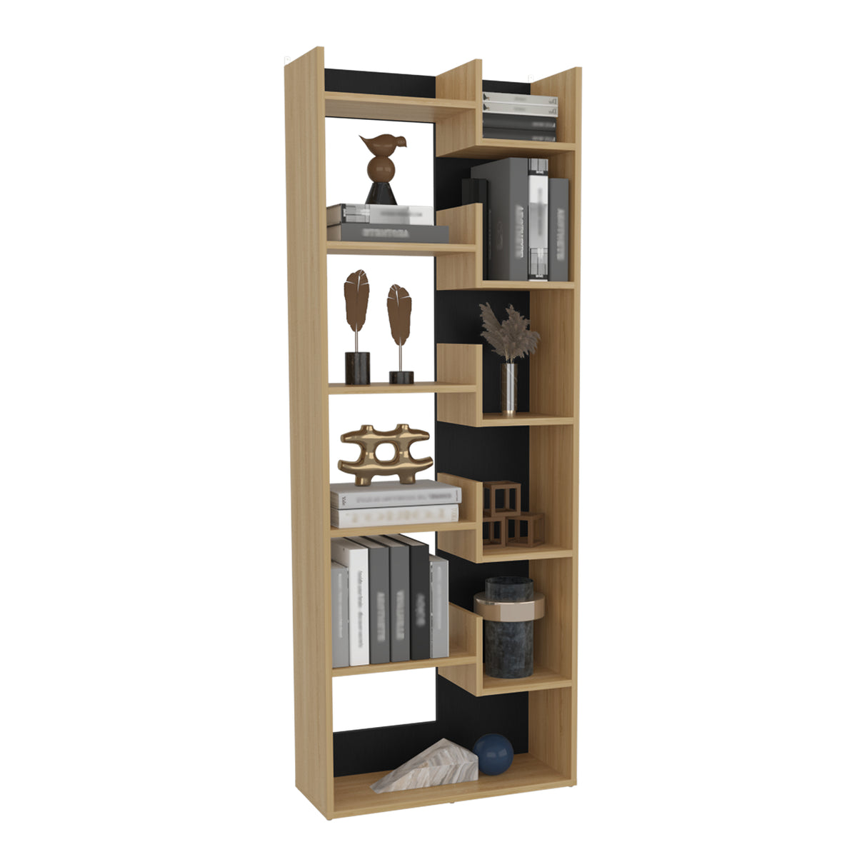 Estantería Clover Fresno Europeo 162x60cm Rectangular con Diez Entrepaños - BIBLIOTECAS Y ESTANTERIAS | Bylmo