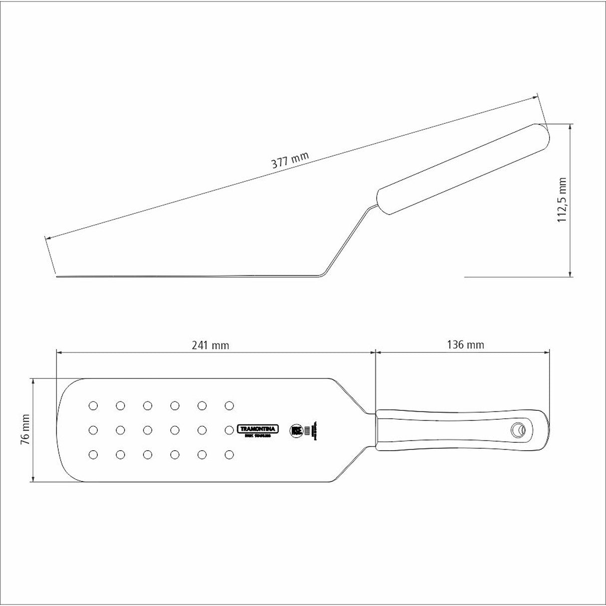 Espátula Profesional Perforada Profissional Master Blanco y Acero 7.6x11.2cm Para Cocinar - UTENSILIOS PARA COCINAR | Bylmo