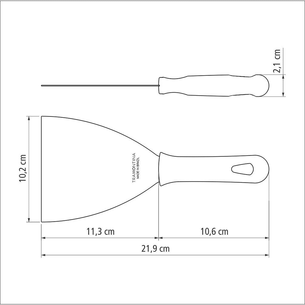 Espátula Profesional Profissional Master Blanco y Acero 10.2x2.1cm Para Cocinar - UTENSILIOS PARA COCINAR | Bylmo