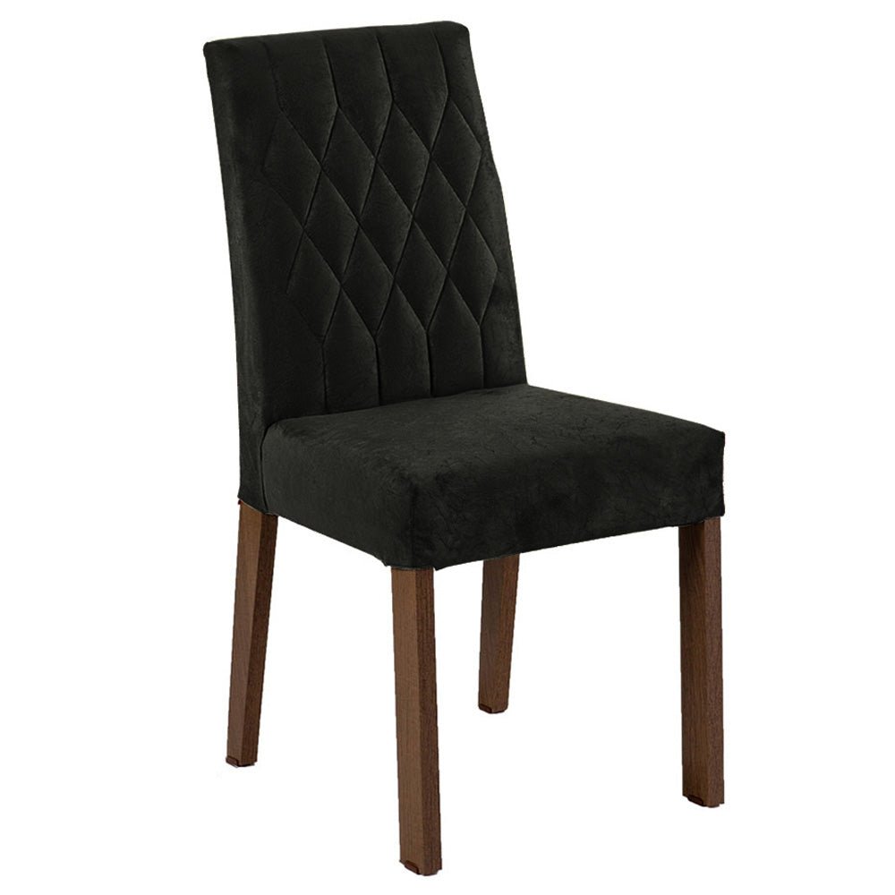 Combo Comedor y Sillas Ashley Marron y Negro Oxford 160x79cm Cuadrado de Cuatro Puestos con Cuatro Sillas - COMEDORES | Bylmo