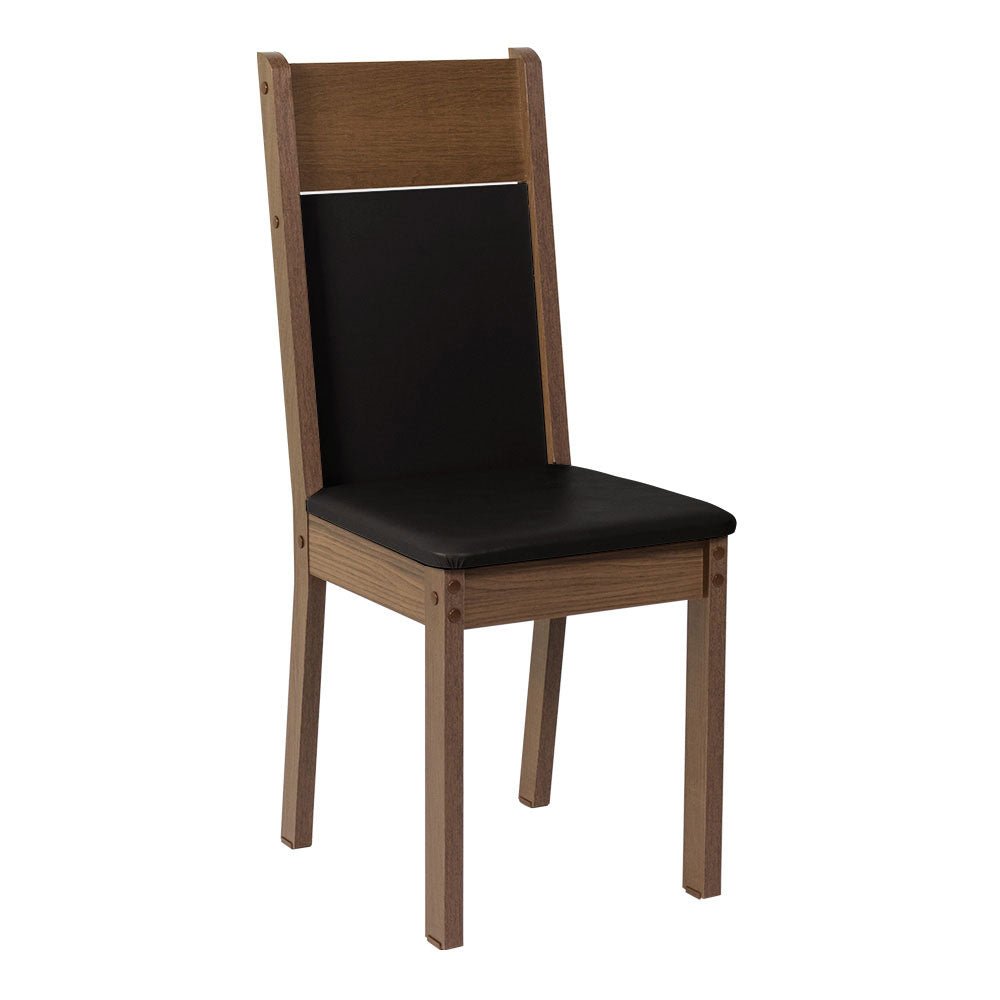 Combo Comedor y Sillas Elisa Marron y Marron 160x79cm Cuadrado de Cuatro Puestos con Cuatro Sillas - COMEDORES | Bylmo
