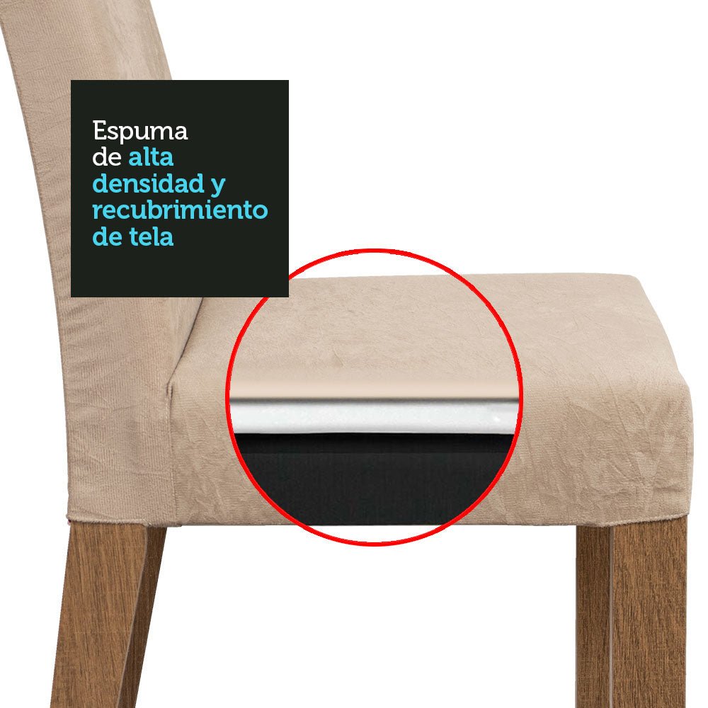 Combo Comedor y Sillas Keila Marron y Crema 160x79cm Cuadrado de Cuatro Puestos con Cuatro Sillas - COMEDORES | Bylmo