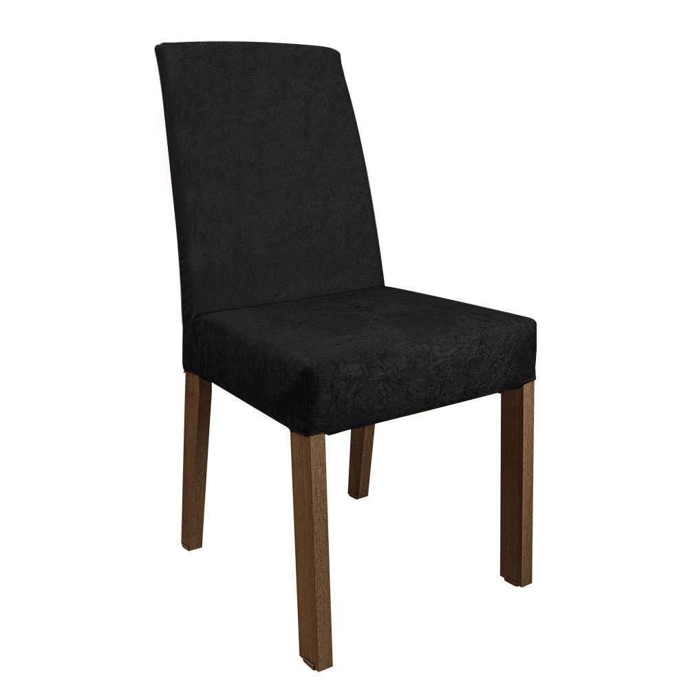 Combo Comedor y Sillas Keila Marron y Negro Oxford 160x79cm Cuadrado de Cuatro Puestos con Cuatro Sillas - COMEDORES | Bylmo