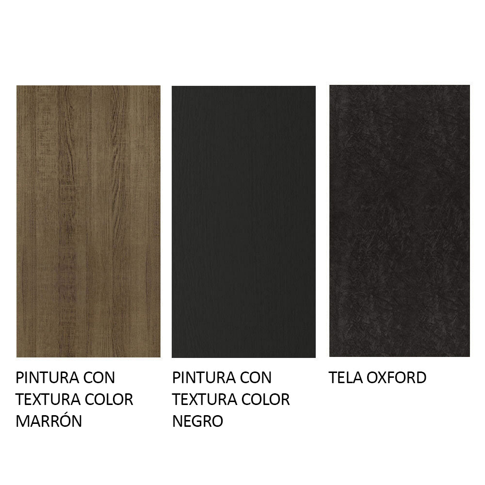 Combo Comedor y Sillas Livia Marron y Negro Oxford 90x78cm Cuadrado de Cuatro Puestos con Cuatro Sillas - COMEDORES | Bylmo