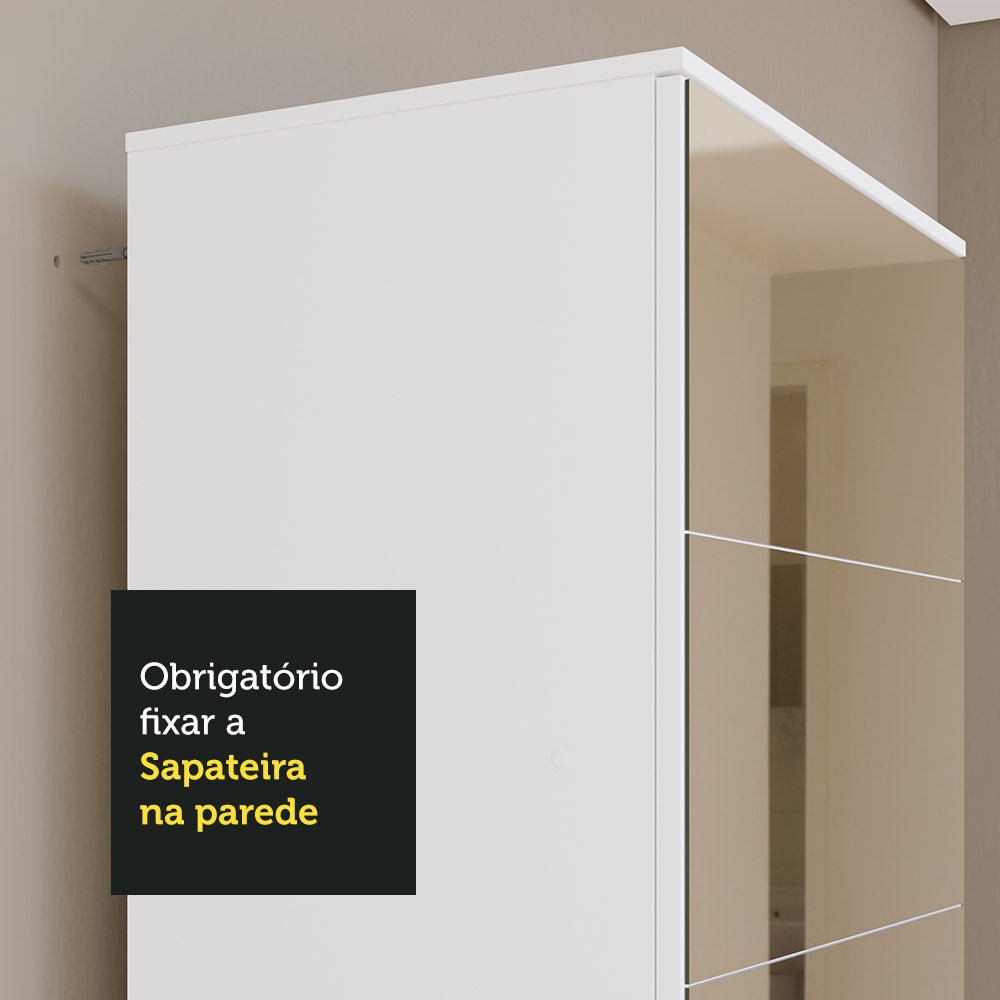 Zapatero Isis Blanco 186.5x12.3cm Con Espejo - ZAPATEROS | Bylmo