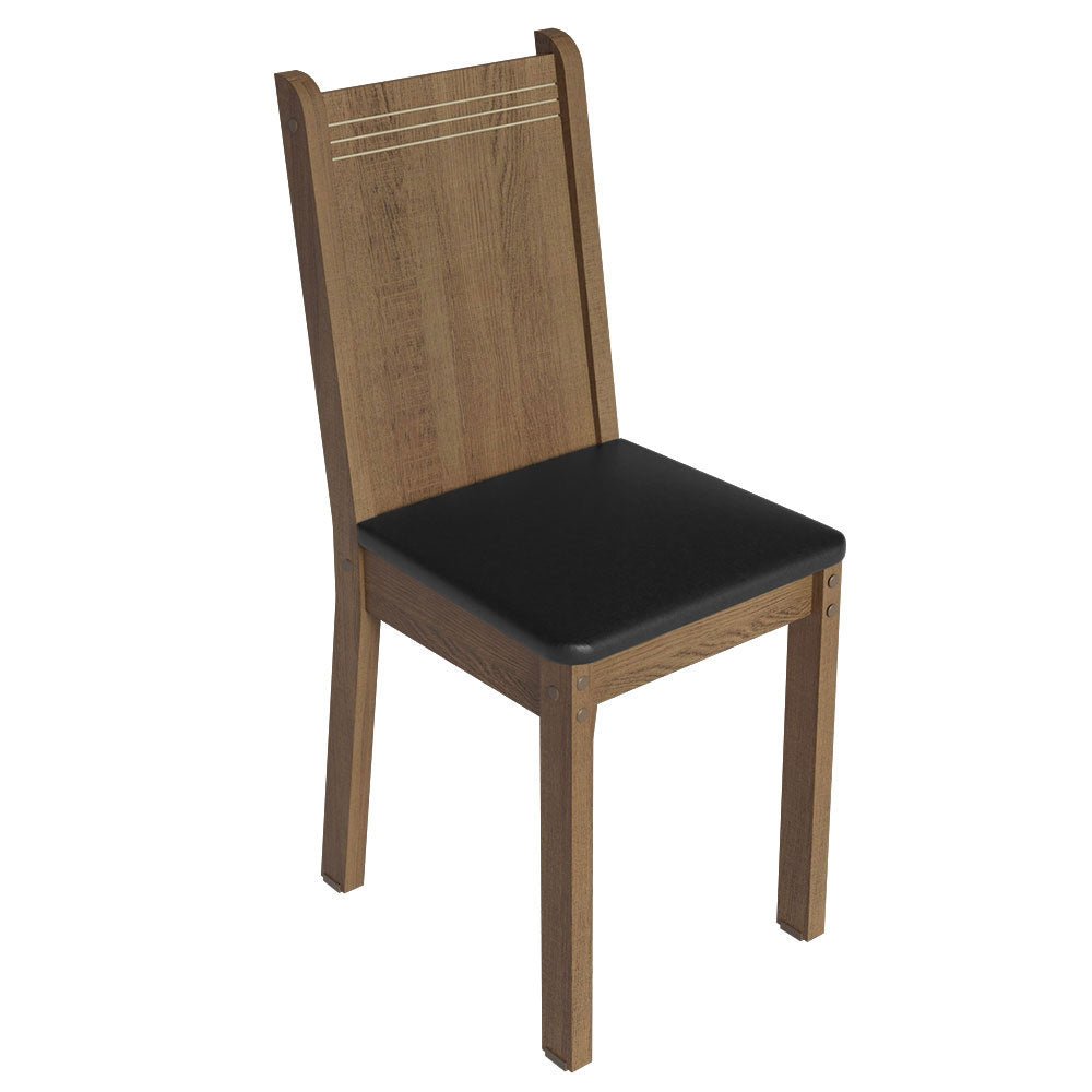 Kit x 4 Sillas Comedor Marron y Negro 37x89cm con Espuma en el Asiento - SILLAS Y BUTACOS | Bylmo