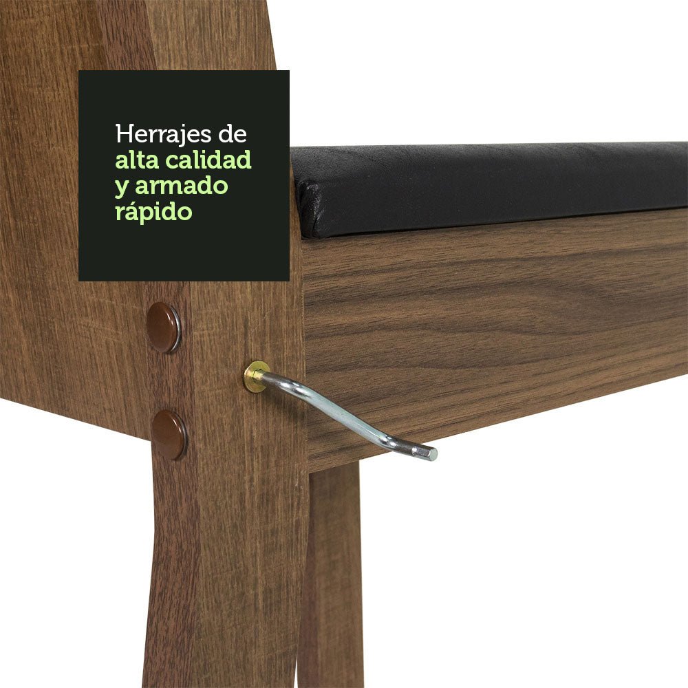 Kit x 4 Sillas Comedor Marron y Negro 37x89cm con Espuma en el Asiento - SILLAS Y BUTACOS | Bylmo