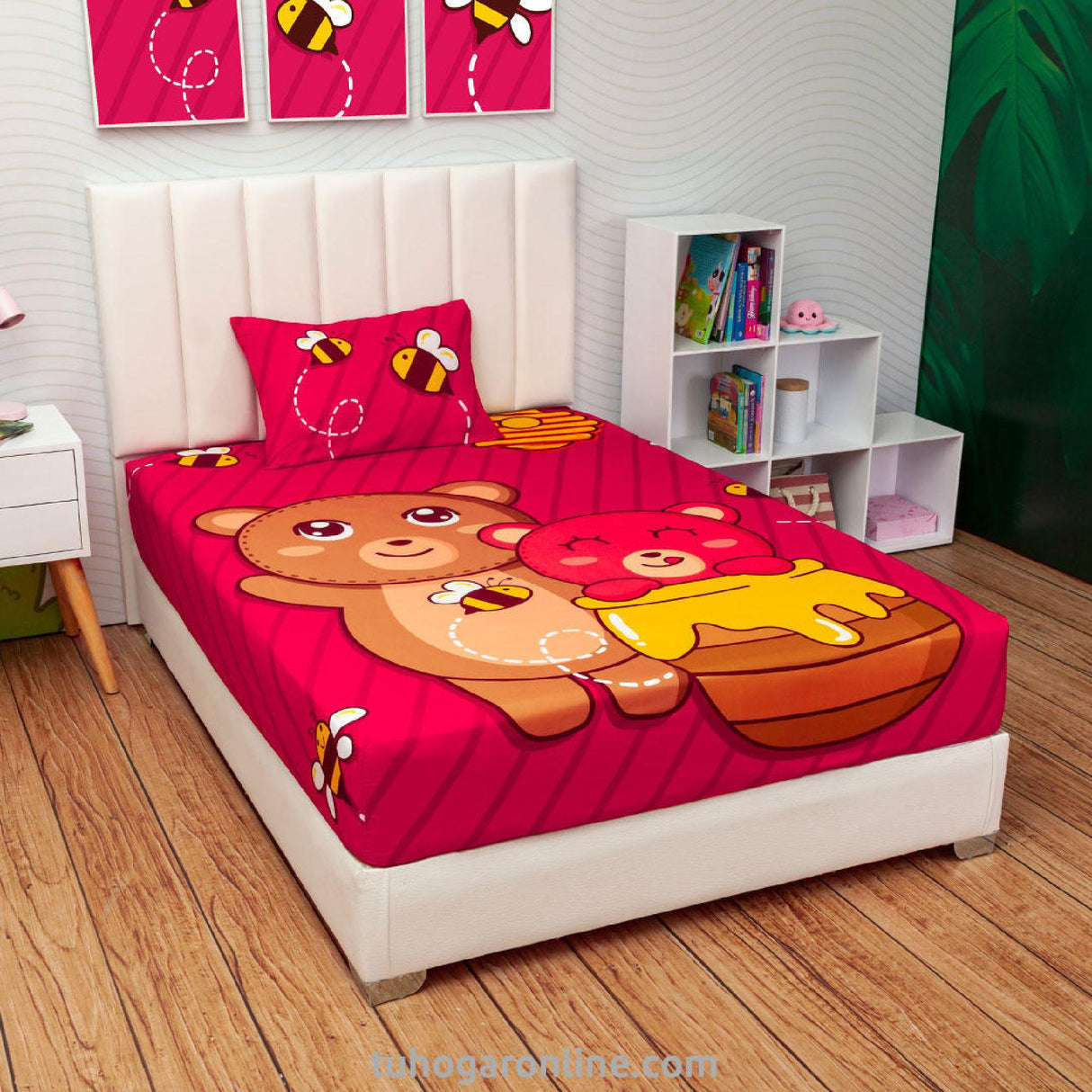 Sábana Infantil Zoo Osos Fucsia Para Cama Sencilla 100 X 190 Cm - SABANAS | Bylmo