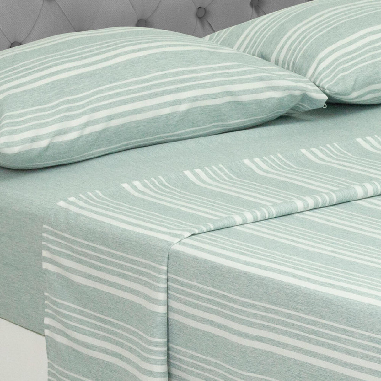 Juego de Sábanas Equilibrio Fondo Entero Verde Para Cama Doble 140 X 190 Cm - SABANAS | Bylmo