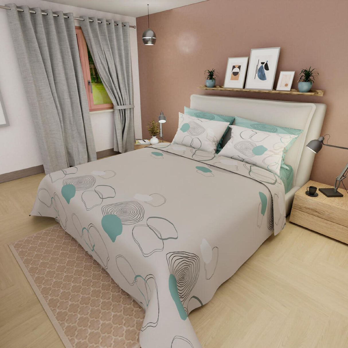 Juego de Sábanas Style Laberintos Blanco Hueso Para Cama Doble 140 X 190 Cm - SABANAS | Bylmo