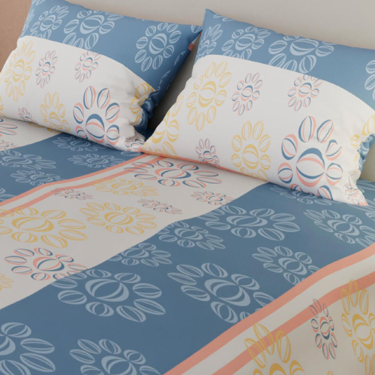 Juego de Sábanas Flores Lila y Blanco Para Cama Doble 140 X 190 Cm - SABANAS | Bylmo