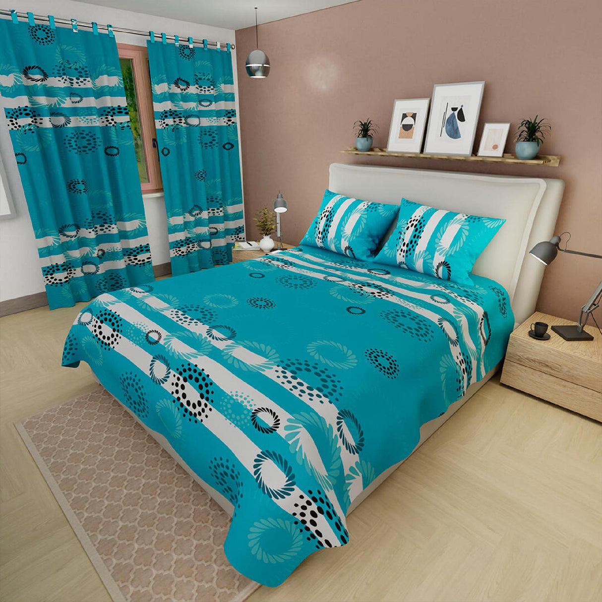 Juego de Sábanas Tropical Azul y Blanco Para cama Sencilla 100 X 190 Cm - SABANAS | Bylmo
