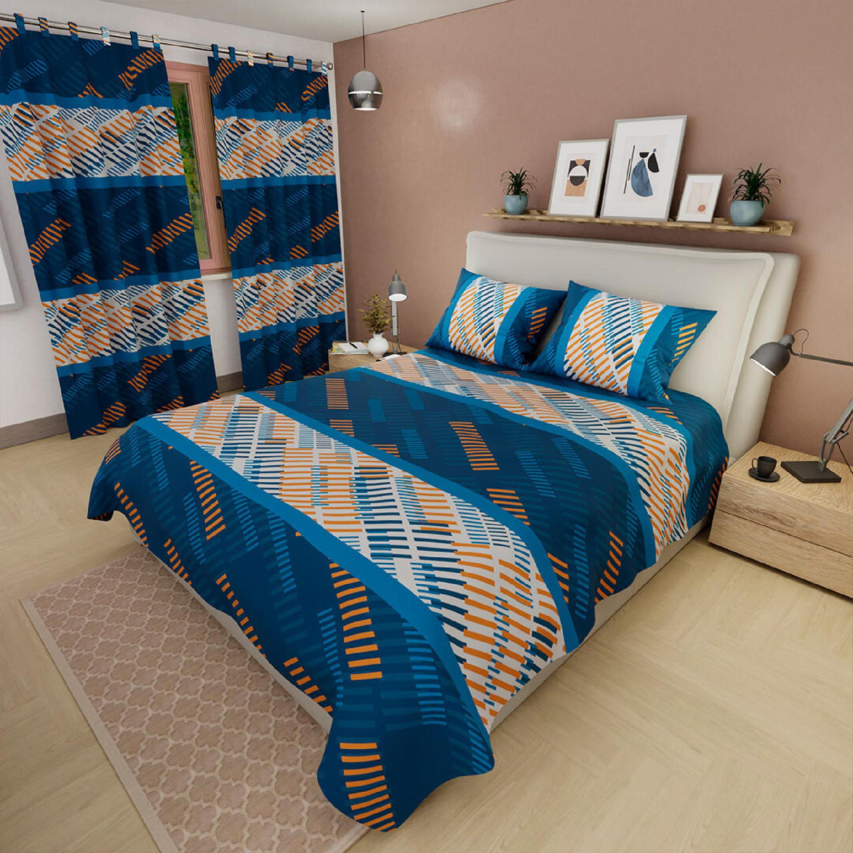 Juego de Sábanas Líneas Azul y Blanco Para cama Sencilla 100 X 190 Cm - SABANAS | Bylmo