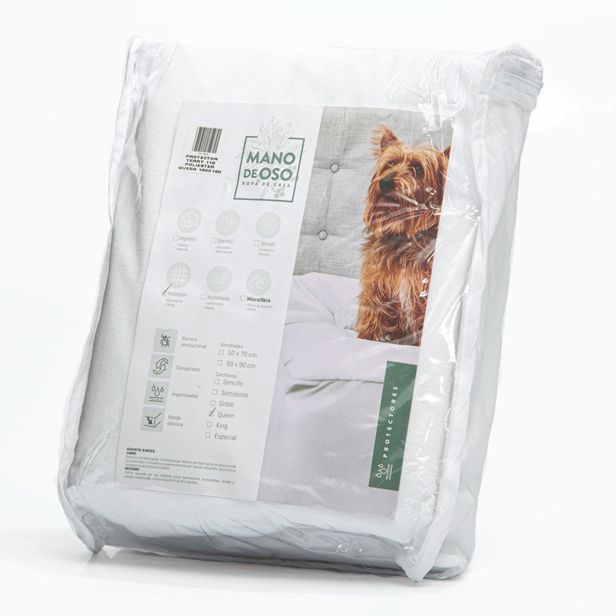 Protector de Colchón Impermeable Punto Blanco Para Cama Semidoble 120 X 190 Cm - PROTECTORES DE COLCHON | Bylmo