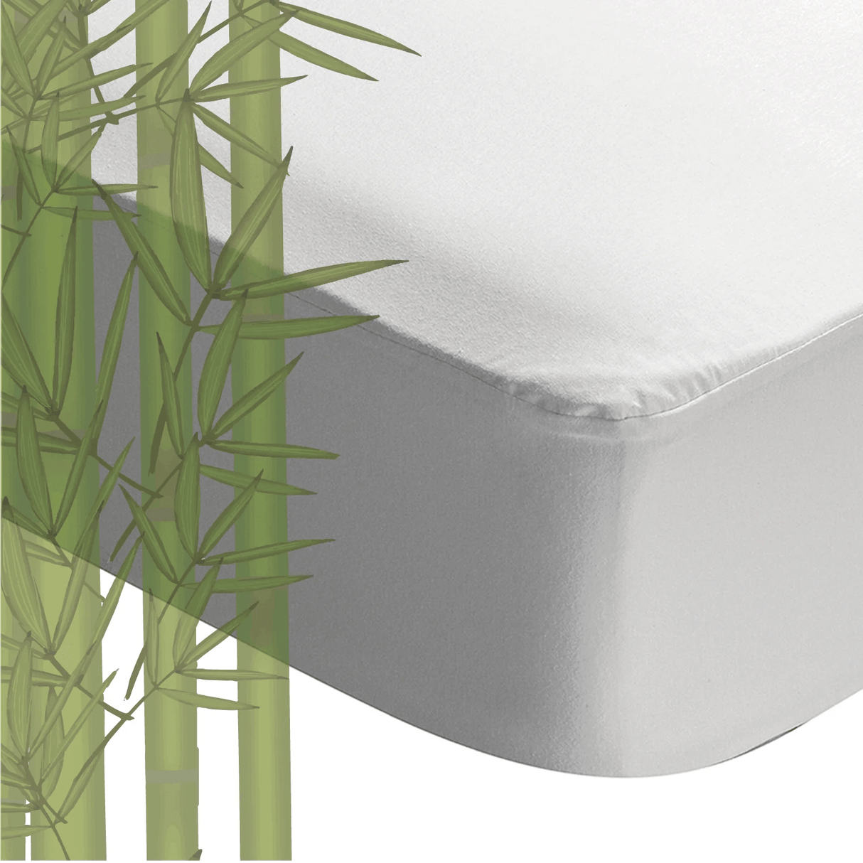 Protector de Colchón Impermeable Bambu Liso Blanco Para Cama Sencilla 100 X 190 Cm - PROTECTORES DE COLCHON | Bylmo