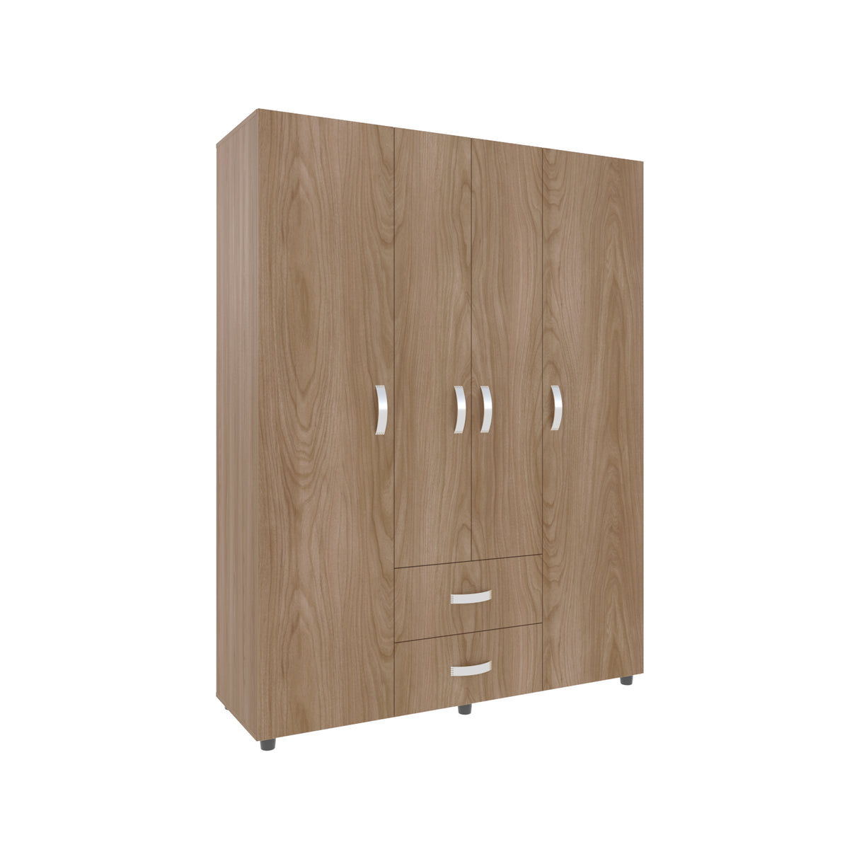 Closet Barilo Fresno Europeo y Wengue 150x200cm Con Dos Cajones y Cuatro Entrepaños - CLOSETS | Bylmo