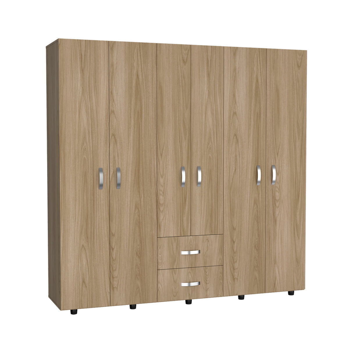 Closet Barilo Fresno Europeo y Wengue 200x200cm Con Dos Cajones y Cuatro Entrepaños - CLOSETS | Bylmo