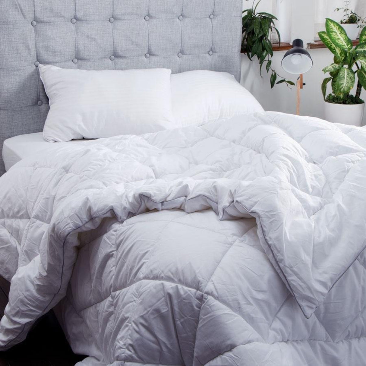 Plumón Cuadrados All Season Blanco 200x230cm Acolchado - TENDIDOS Y CUBRELECHOS | Bylmo