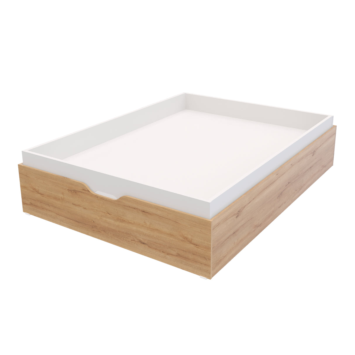 Cama Baúl Emily Duna y Blanco 150x45cm Para Colchón Doble 140 X 200 CM - CAMAS | Bylmo