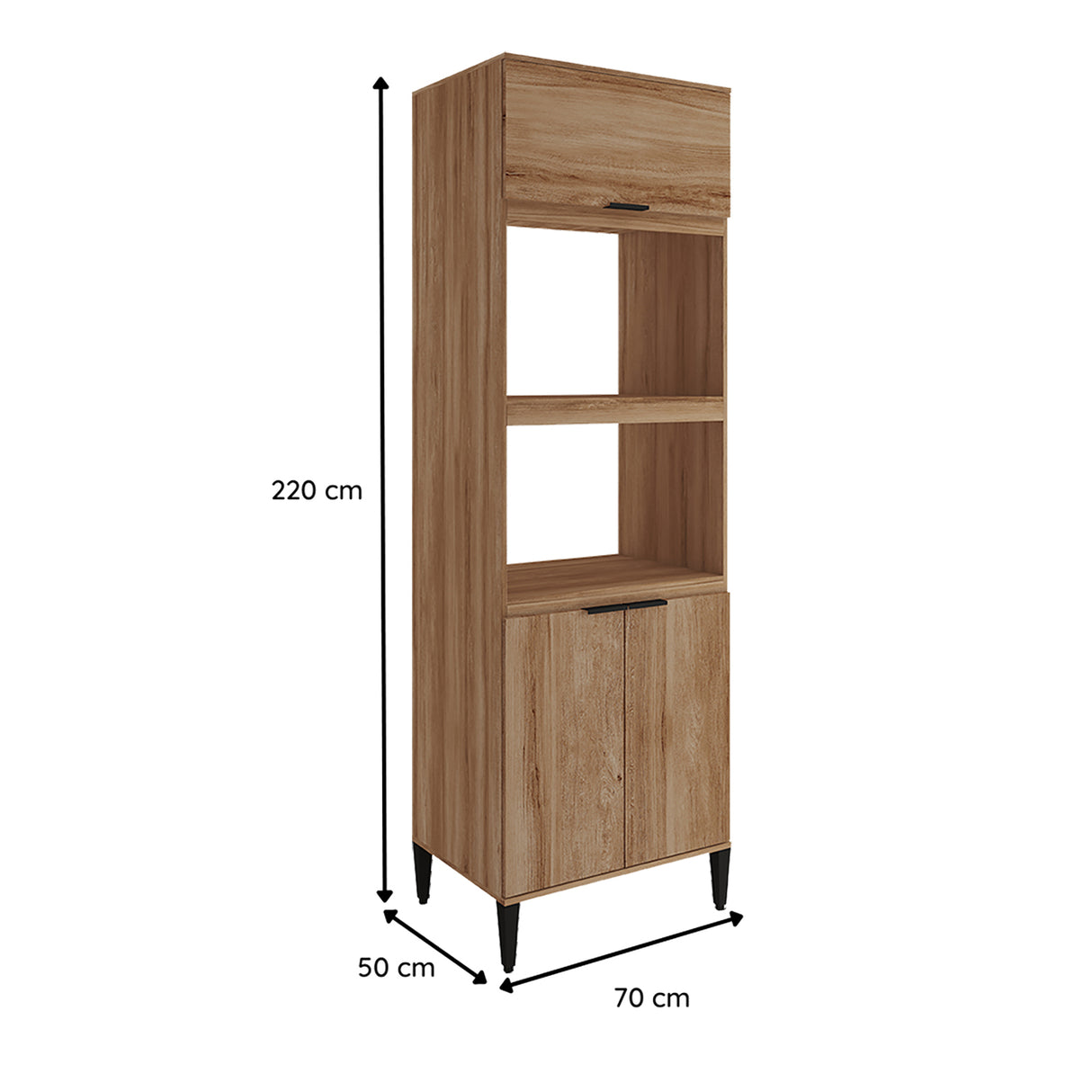 Alacena Freijo 70x220cm Con Tres Puertas y Con Patas - ALACENAS Y MUEBLES MICROONDAS | Bylmo