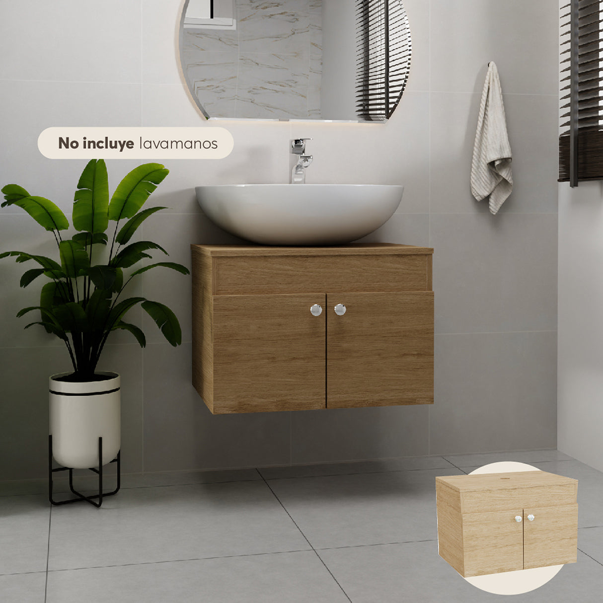 Mueble para Lavamanos Rovere 60x42cm Flotantes sin Lavamanos - MUEBLES PARA LAVAMANOS | Bylmo