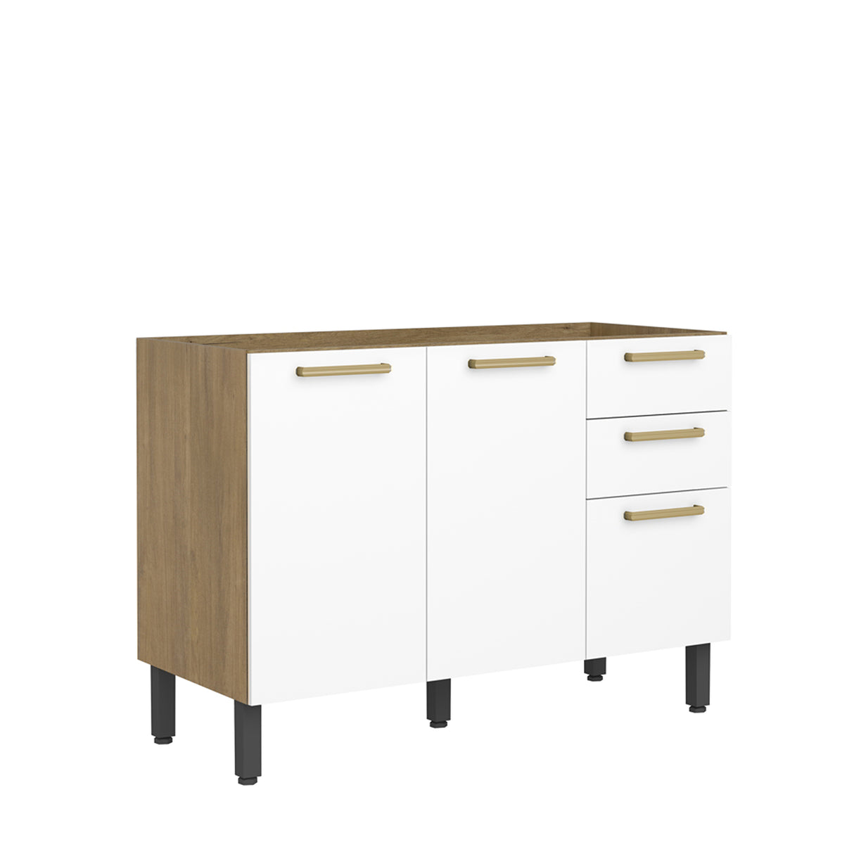Mueble Inferior de Cocina Blanco 120x85.5cm Sin Mesón y Sin Estufa - MUEBLES INFERIORES DE COCINA | Bylmo