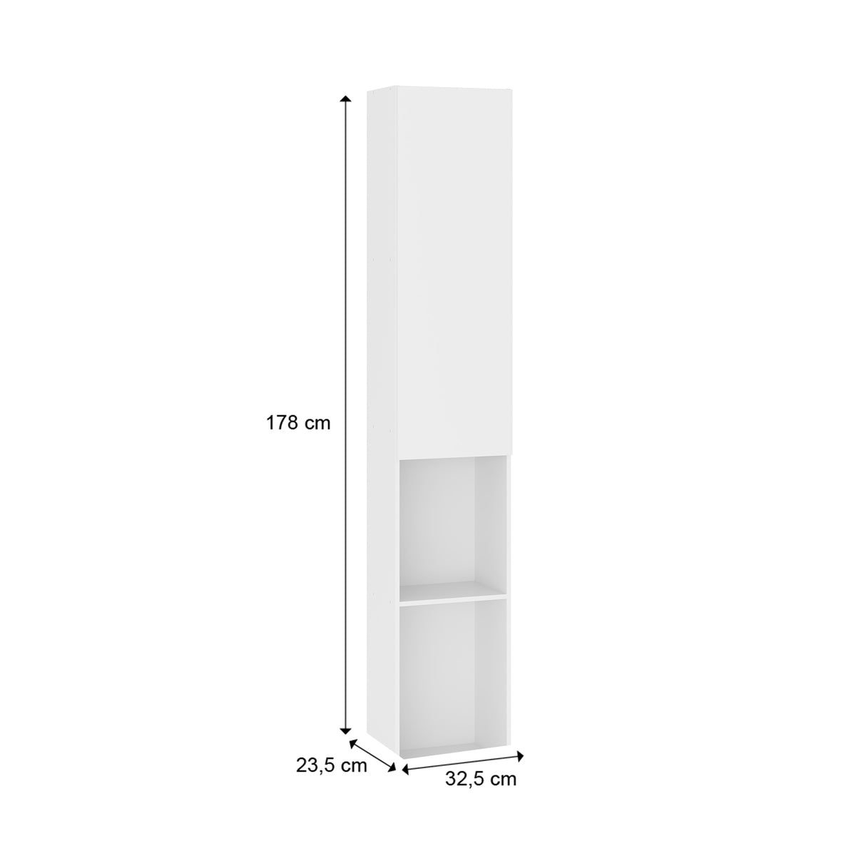 Repisa Rectangular Artus Blanco 33x178cm de Piso con Tres Entrepaños - REPISAS | Bylmo