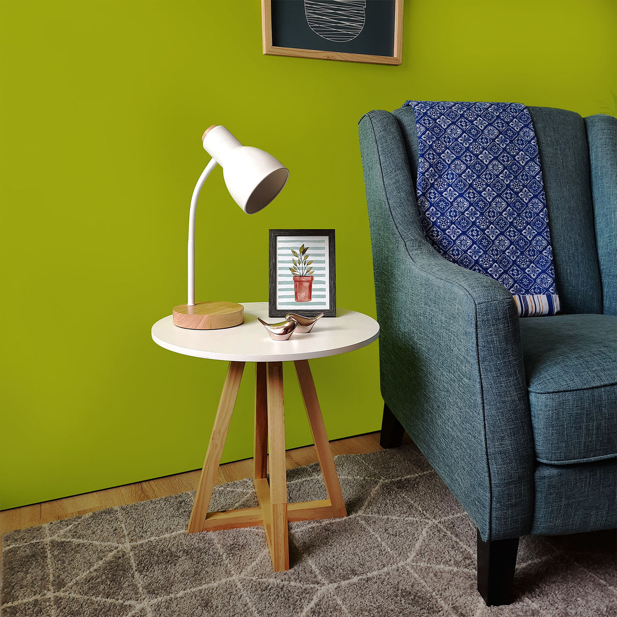 Mesa Auxiliar Circular Cotton Blanco 47x46cm Moderno - MESAS AUXILIARES | Bylmo