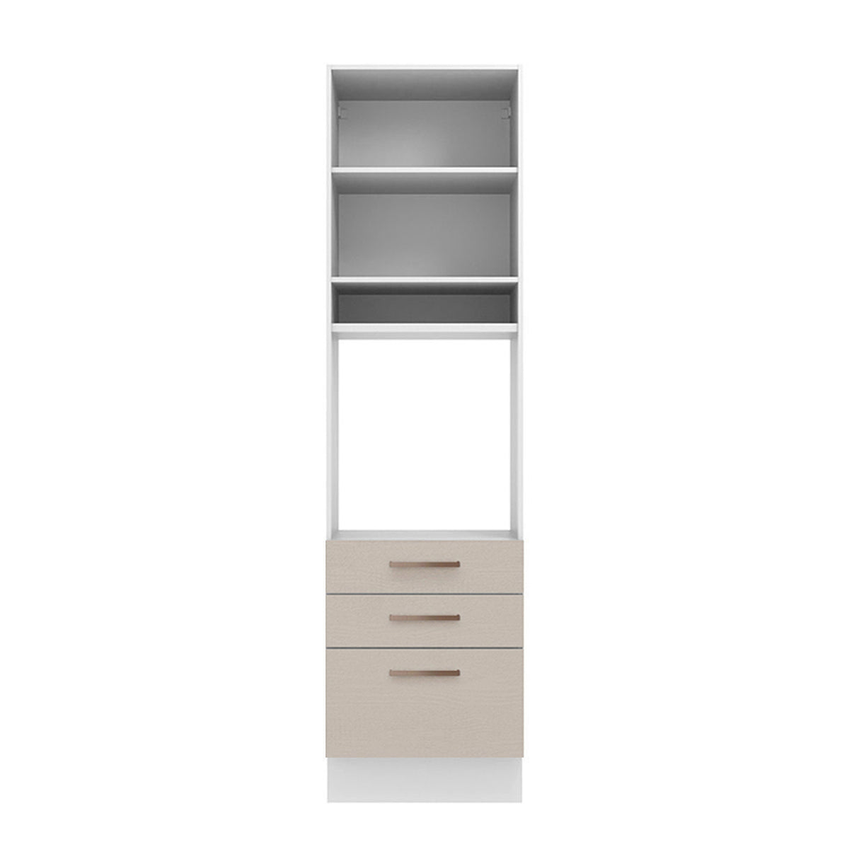 Mueble Auxiliar de Cocina Agata Blanco y Crema 60x225cm Con Patas y Mesón de Madera - BARRAS Y MUEBLES AUXILIARES | Bylmo