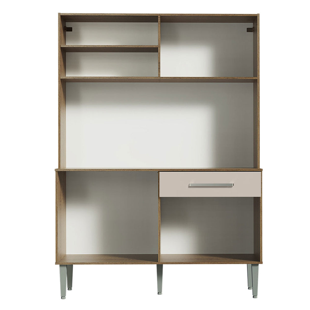Cocina Life Marron y Crema 120x168cm con Mesón y sin Pozuelo - COCINAS | Bylmo