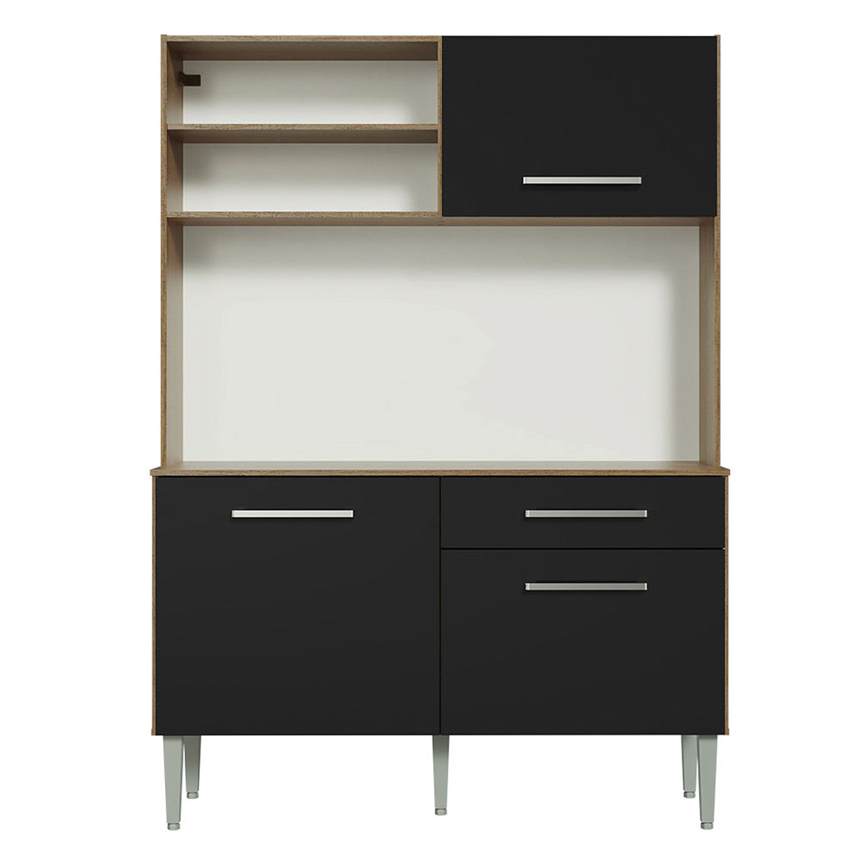 Cocina Life Marron y Negro 120x168cm con Mesón y sin Pozuelo - COCINAS | Bylmo