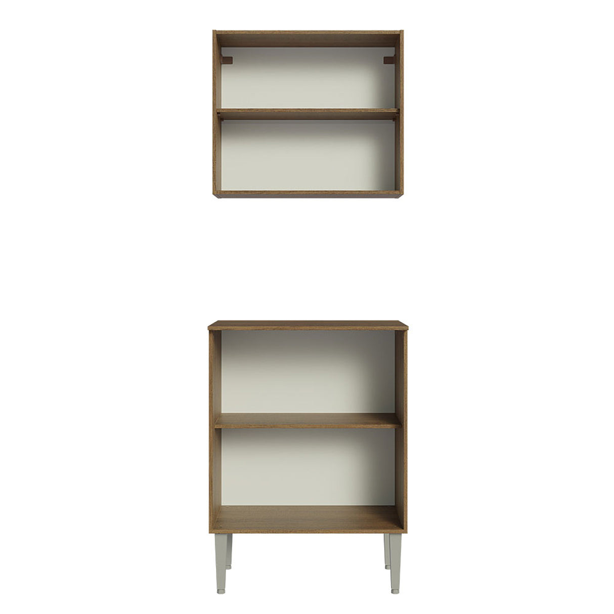 Cocina Emilly Marron y Negro 64x186cm con Mesón y sin Pozuelo - COCINAS | Bylmo