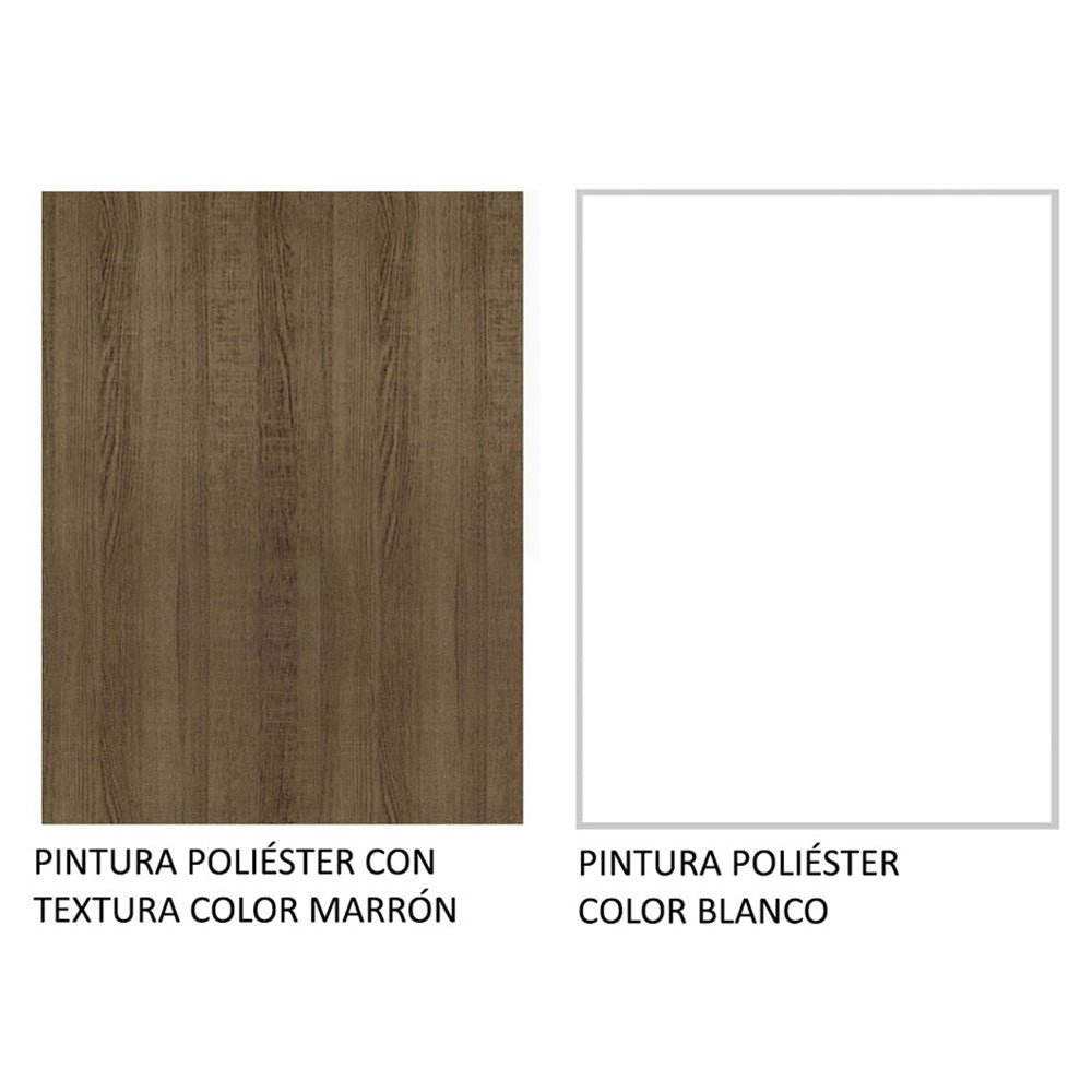 Cocina Integral Emilly Love Blanco y Marron 385x186cm con Mesón y sin Pozuelo - COCINAS | Bylmo