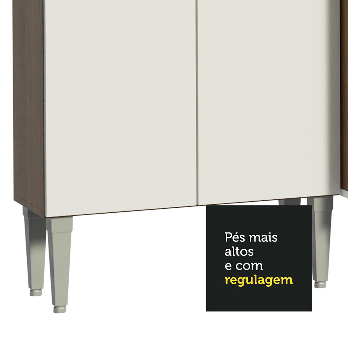 Cocina Integral Emilly Ice Blanco y Marron 417x186cm con Mesón y sin Pozuelo - COCINAS | Bylmo