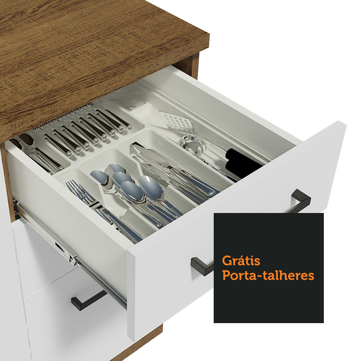 Cocina Integral Agata Marron y Blanco 180x225cm con Mesón y con Pozuelo - COCINAS | Bylmo