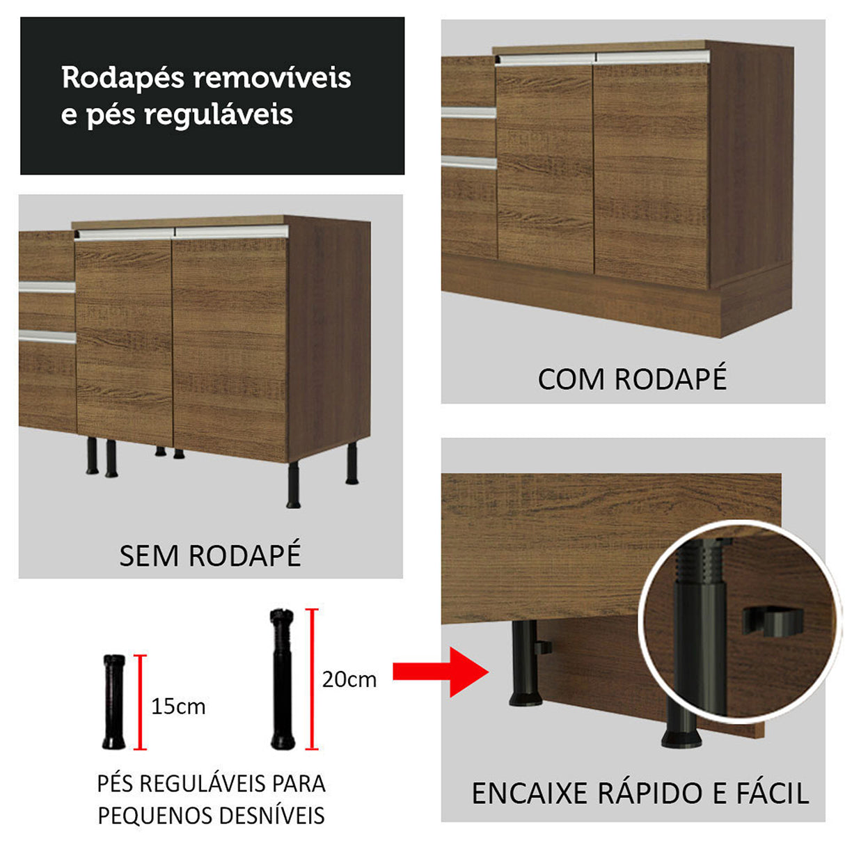 Cocina Integral Glamy Compacta 180x225x52 Marrón con Pintura Poliéster. - COCINAS | Bylmo
