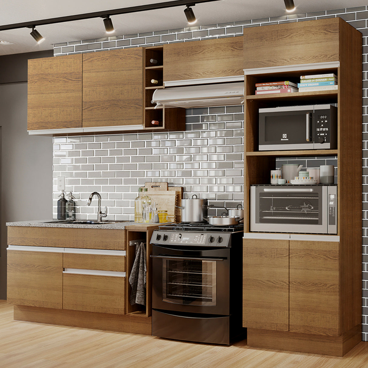Cocina Integral Cristal Marron 290x225cm sin Mesón y sin Pozuelo - COCINAS | Bylmo
