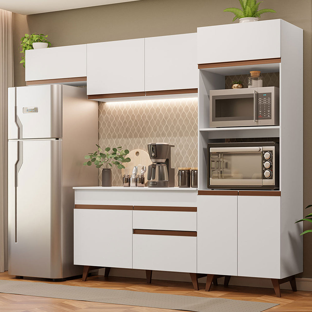 Cocina Integral Reims Blanco 260x210cm Moderna y Funcional - COCINAS | Bylmo