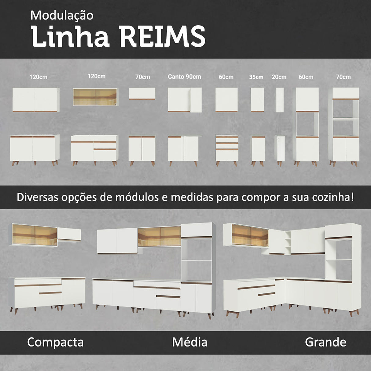 Cocina Integral Reims Blanco 260x210 cm Moderna Amplia y Resistente - COCINAS | Bylmo
