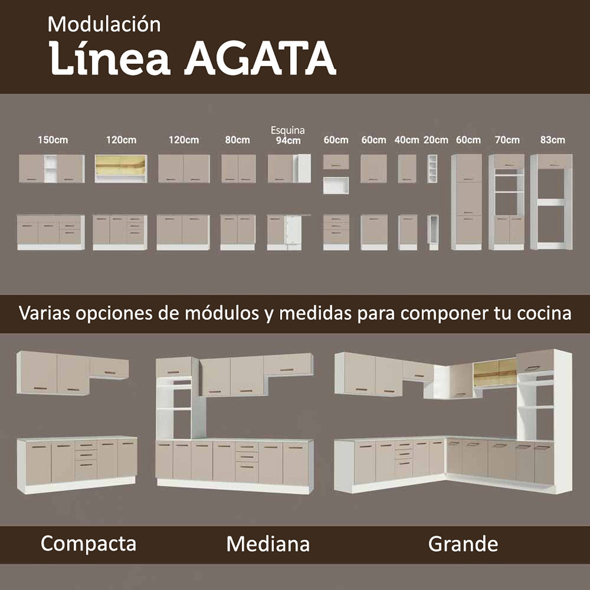 Mueble Inferior de Cocina Agata Blanco y Crema 120x84cm con Mesón de Madera - MUEBLES INFERIORES DE COCINA | Bylmo